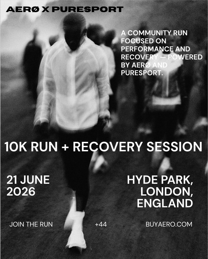 AERØ x Puresport — 10K run and recovery session, Hyde Park, 21 June 2026