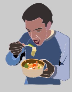 Eating the food instead of binning it