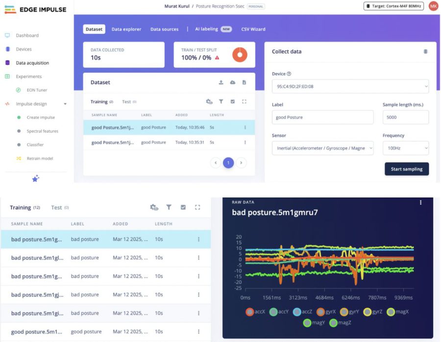Edge Impulse training dashboard