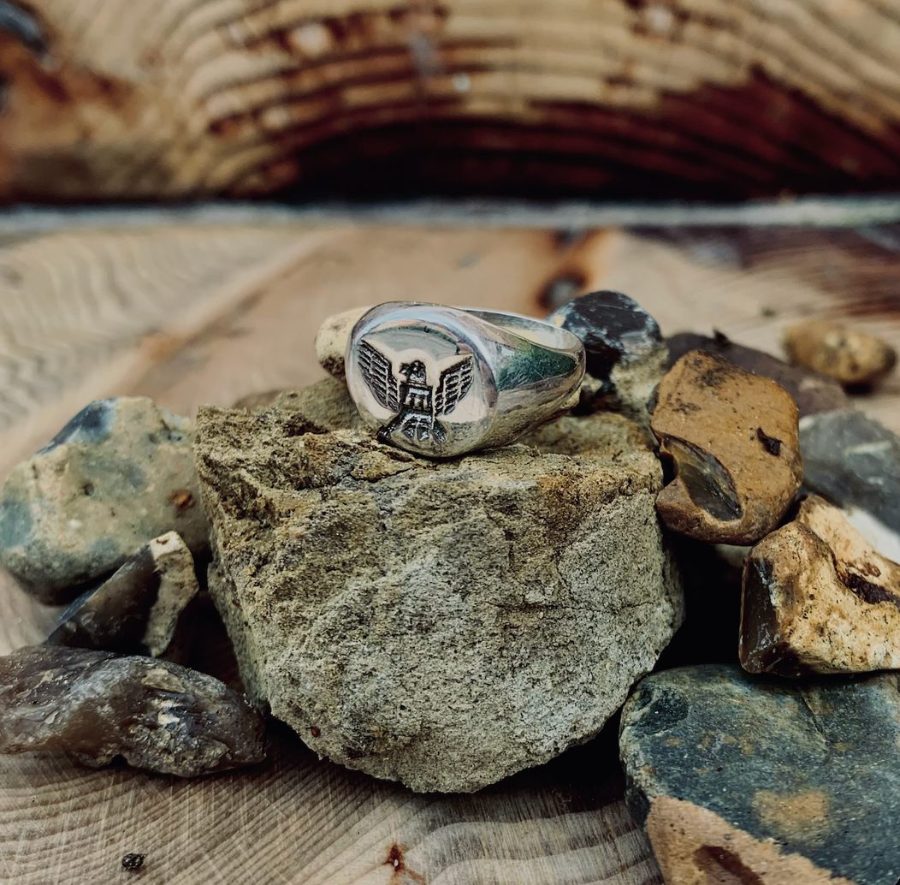 Handcrafted silver signet ring